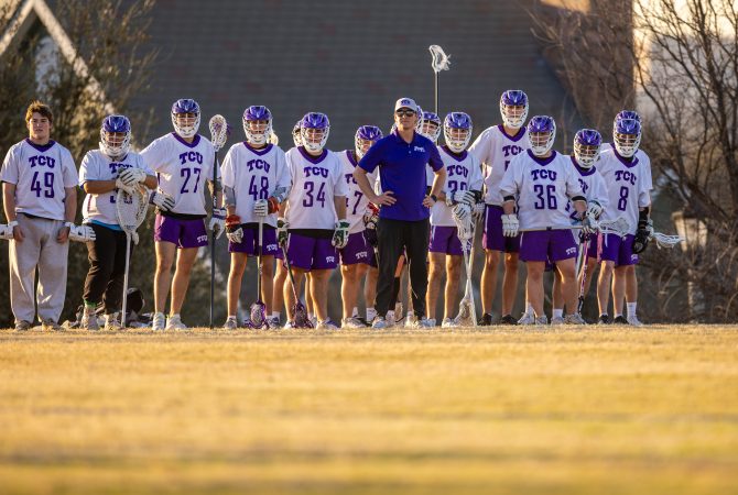 Image from a series of photos of the Men's Club Lacrosse vs. University of Colorado at Bolder on the Justin Recreation Fields on February 27, 2026. Photo by James Anger.
