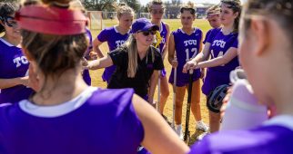 Image from a series of photos of the Women's Club Lacrosse vs. Texas A&M on the Justin Recreation Fields on February 28, 2026. Photo by James Anger.
